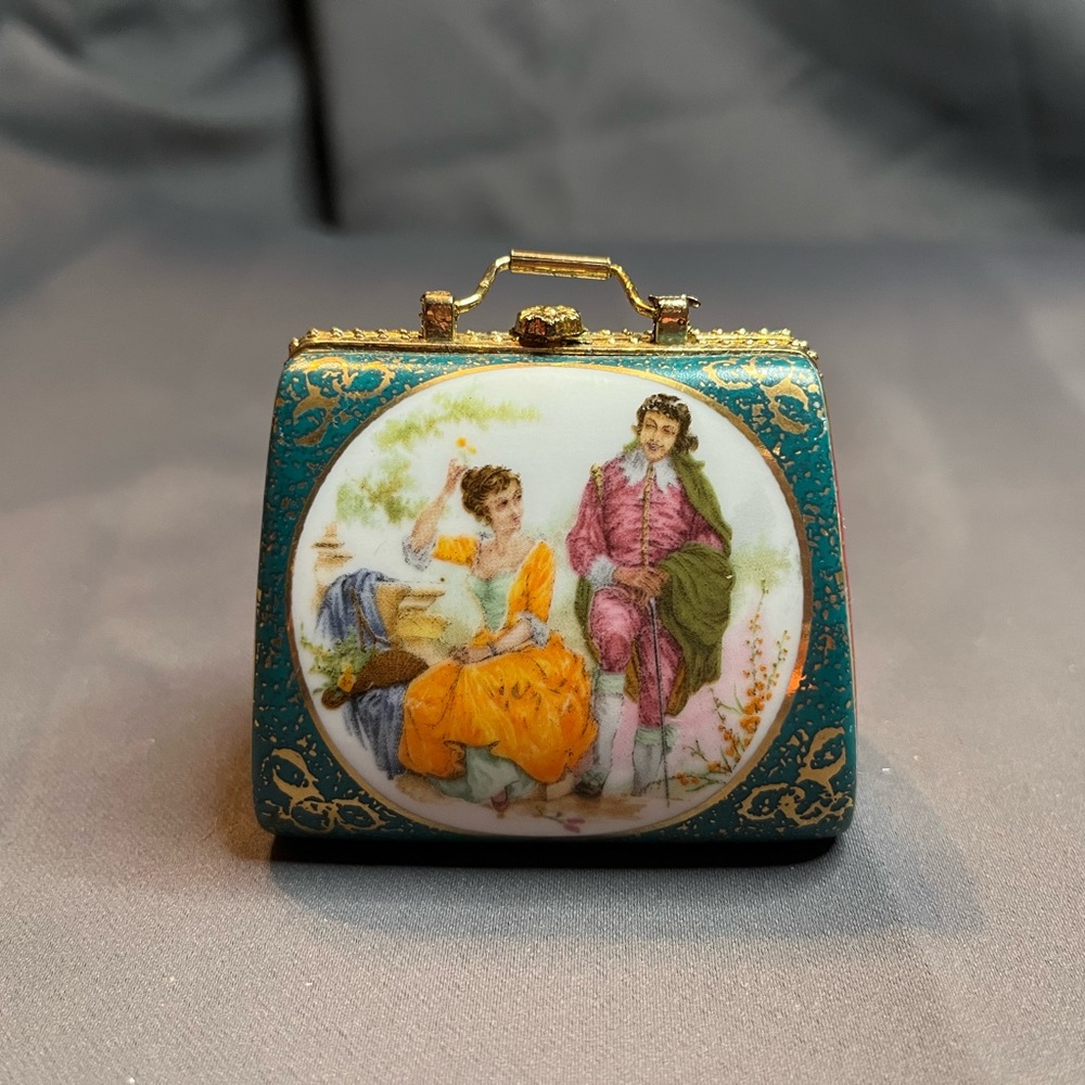 Vintage Porcelain Trinket Purse Victorian